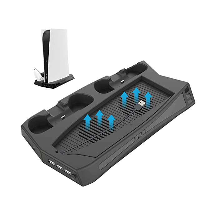 Zacro PS5 Vertical Stand with Cooling Fan and Dual Controller Charger 